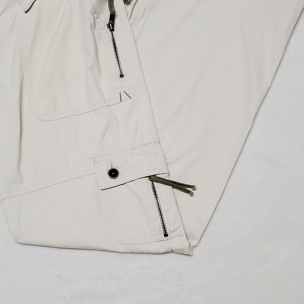 Rare Allyance ATG Grunge Cream Green Floral Low Rise Lace-up Flare Cargo Pants - Picture 9 of 16